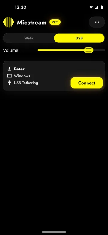 USB connection, dark