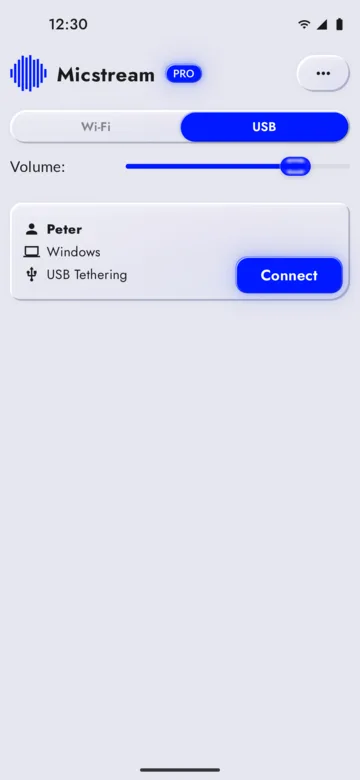 USB connection, light
